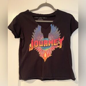 American Eagle Outfitters Journey Graphic Cut Out Short Sleeve Tee